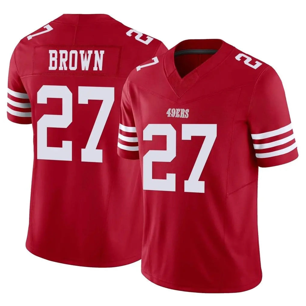 Pkot SF.49ers #27 Ji'Ayir Brown Player Red Limited Vapor F.U.S.E. Home Game Stitched Jerseys