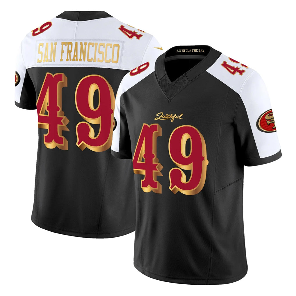 Pkot SF.49ers #49 The Faithful Player White-Black 2025 Rivalries Collection Game Limited Stitched Jerseys