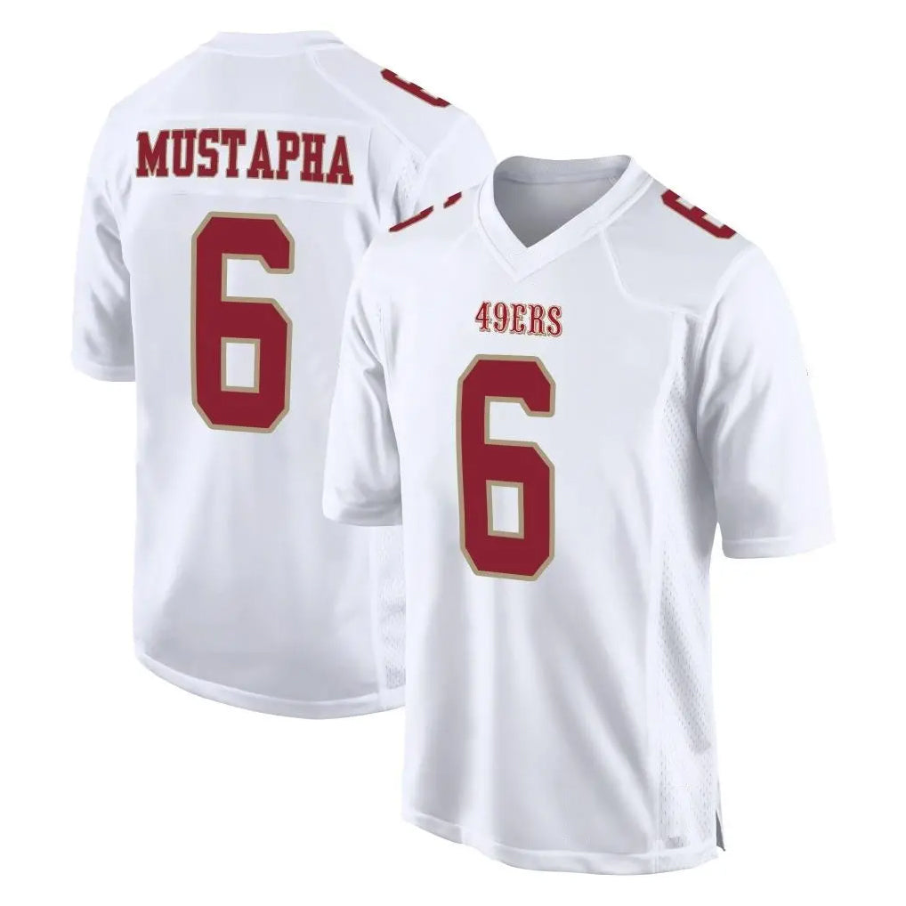 Pkot SF.49ers #6 Malik Mustapha Player White Fashion Home Game Stitched Jerseys