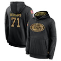 Pkot SF.49ers #71 Trent Williams Player Black Salute to Service Sideline Performance Pullover Hoodies Home Game Stitched Jerseys