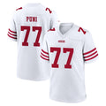 Pkot SF.49ers #77 Dominick Puni Player White Game Home Stitched Jerseys