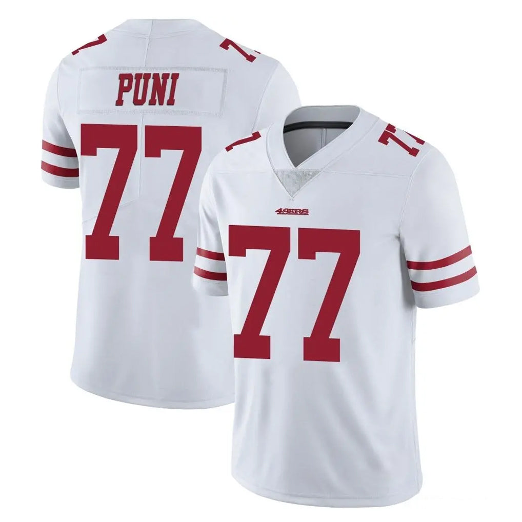 Pkot SF.49ers #77 Dominick Puni Player White Limited Vapor Untouchable Home Game Stitched Jerseys