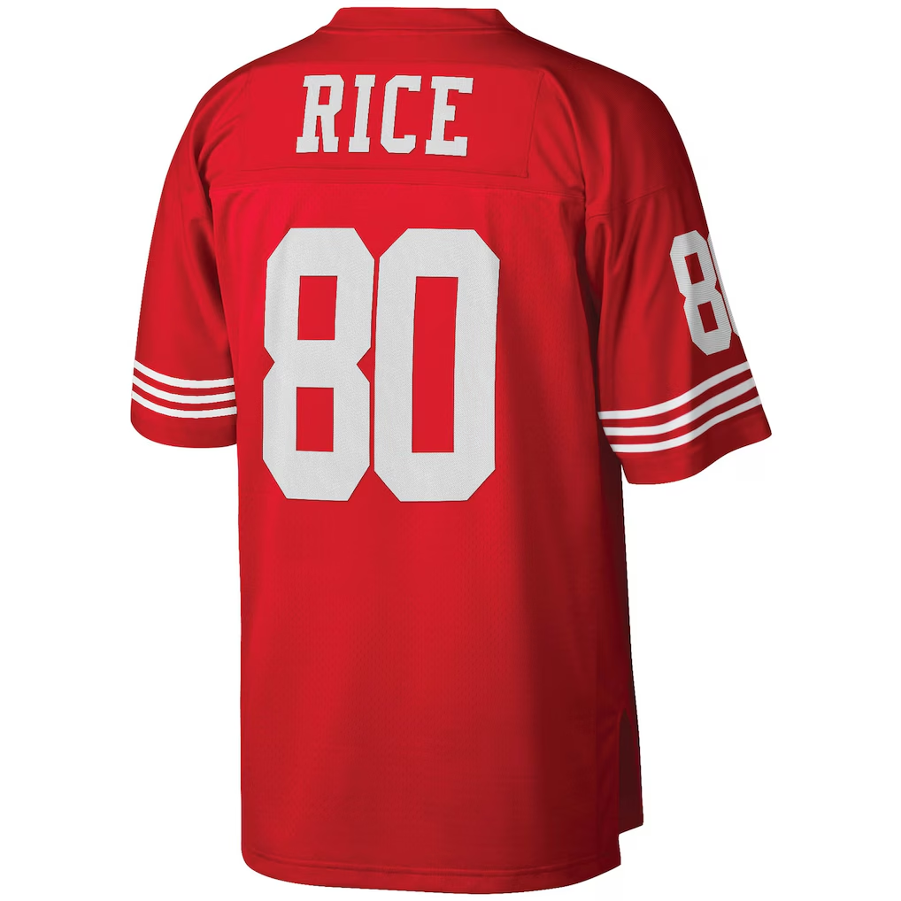 Pkot SF.49ers #80 Jerry Rice Mitchell & Ness Scarlet Big & Tall 1990 Retired Player Replica Puhic Stitched Jerseys