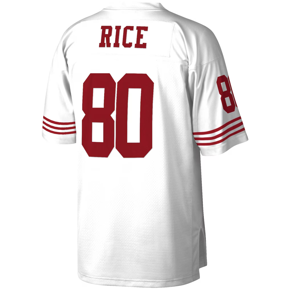 Pkot SF.49ers #80 Jerry Rice Mitchell & Ness White Legacy Replica Puhic  Stitched Jerseys