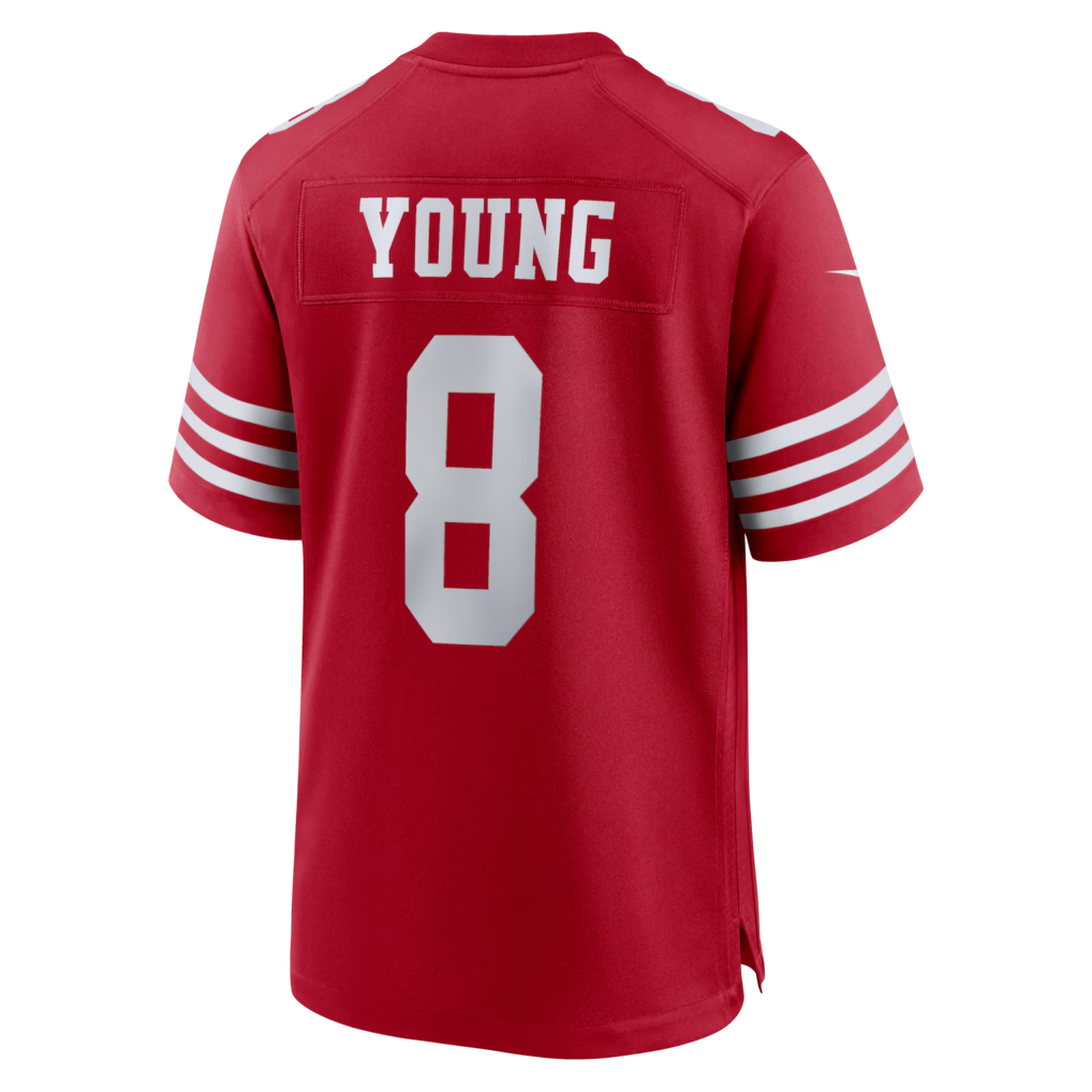 Pkot SF.49ers #8 Steve Young Scarlet Retired Player Game Puhic Stitched Jerseys