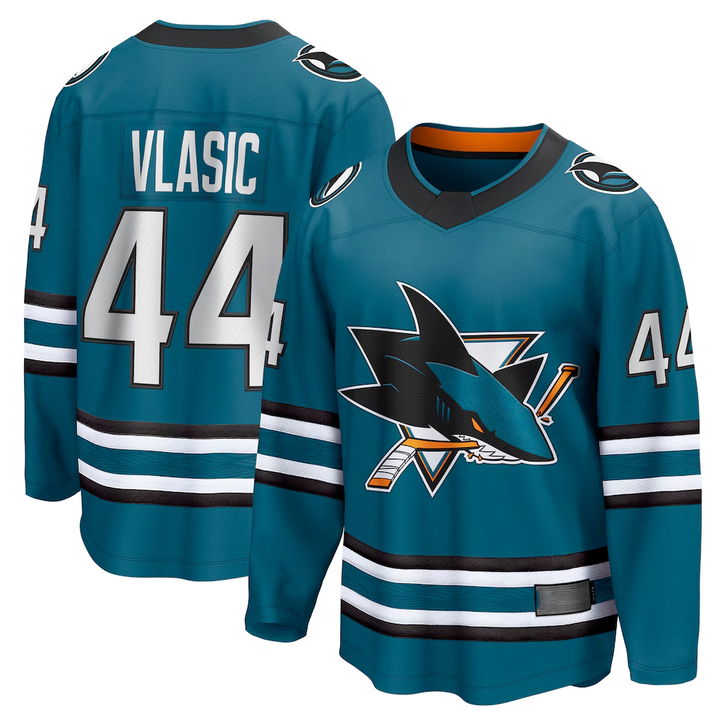 Pkot SJ.Sharks #44 Marc-Edouard Vlasic Teal Home Breakaway Player Jerseys