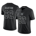 Pkot TB.Buccaneers #62 Graham Barton Player Black Reflective Limited Home Game Stitched Jerseys