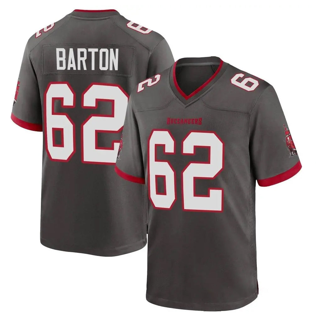 Pkot TB.Buccaneers #62 Graham Barton Player Pewter Alternate Home Game Stitched Jerseys