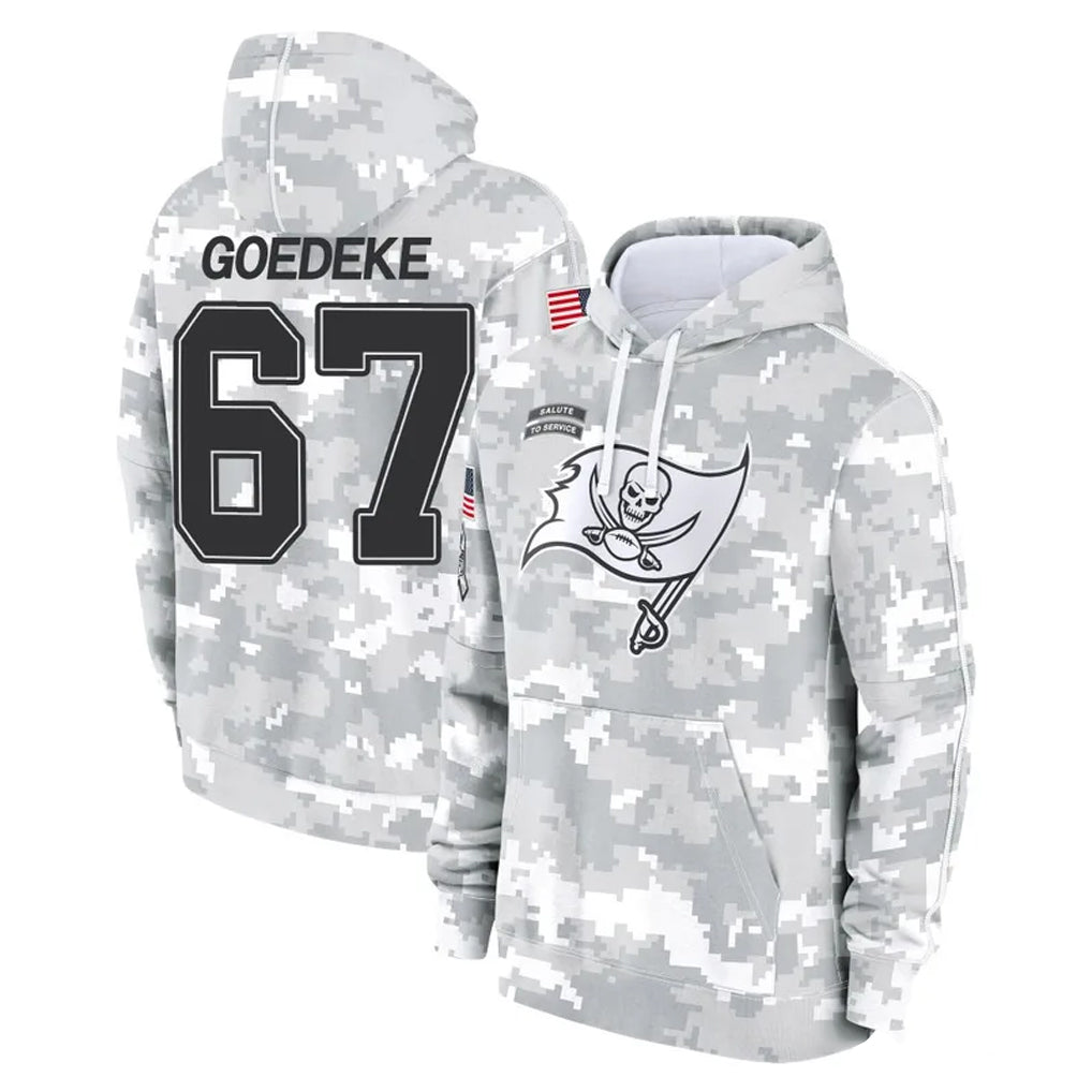 Pkot TB.Buccaneers #67 Luke Goedeke Player Arctic Camo Limited Salute to Service Pullover Hoodies Game Stitched Jerseys