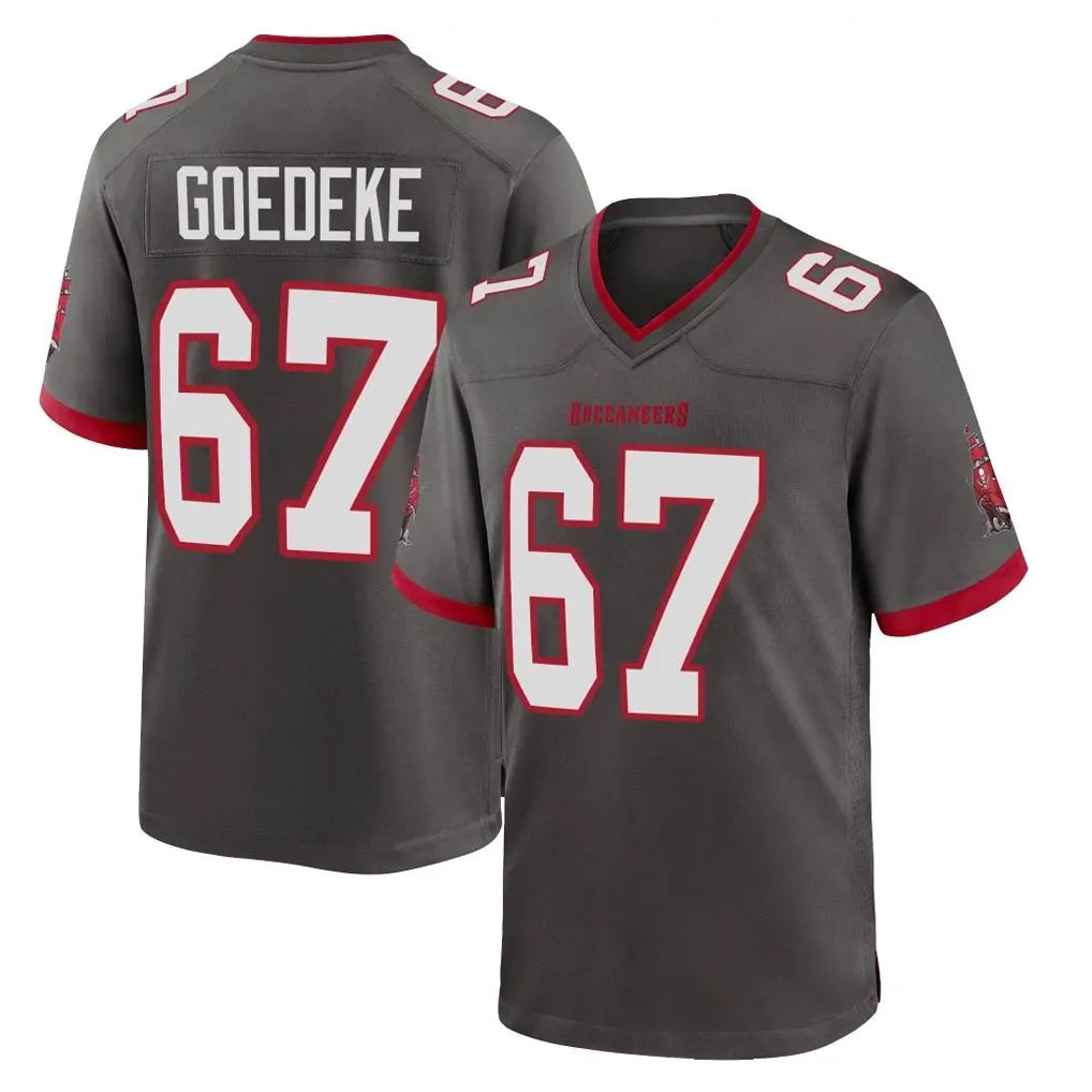 Pkot TB.Buccaneers #67 Luke Goedeke Player Pewter Alternate Home Game Stitched Jerseys