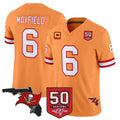Pkot TB.Buccaneers #6 Baker Mayfield Player Orange 50th Season Vapor Limited Home Game Stitched Jerseys
