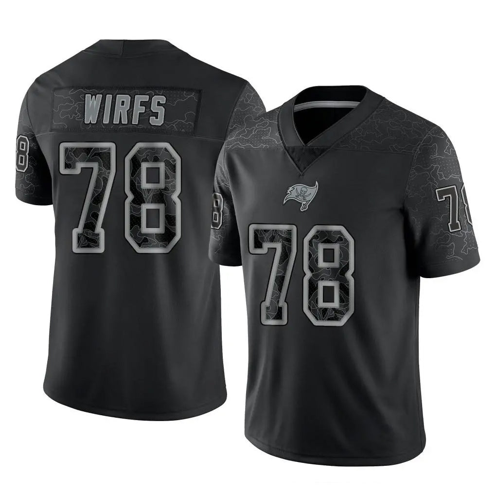 Pkot TB.Buccaneers #78 Tristan Wirfs Player Black Reflective Limited Home Game Stitched Jerseys