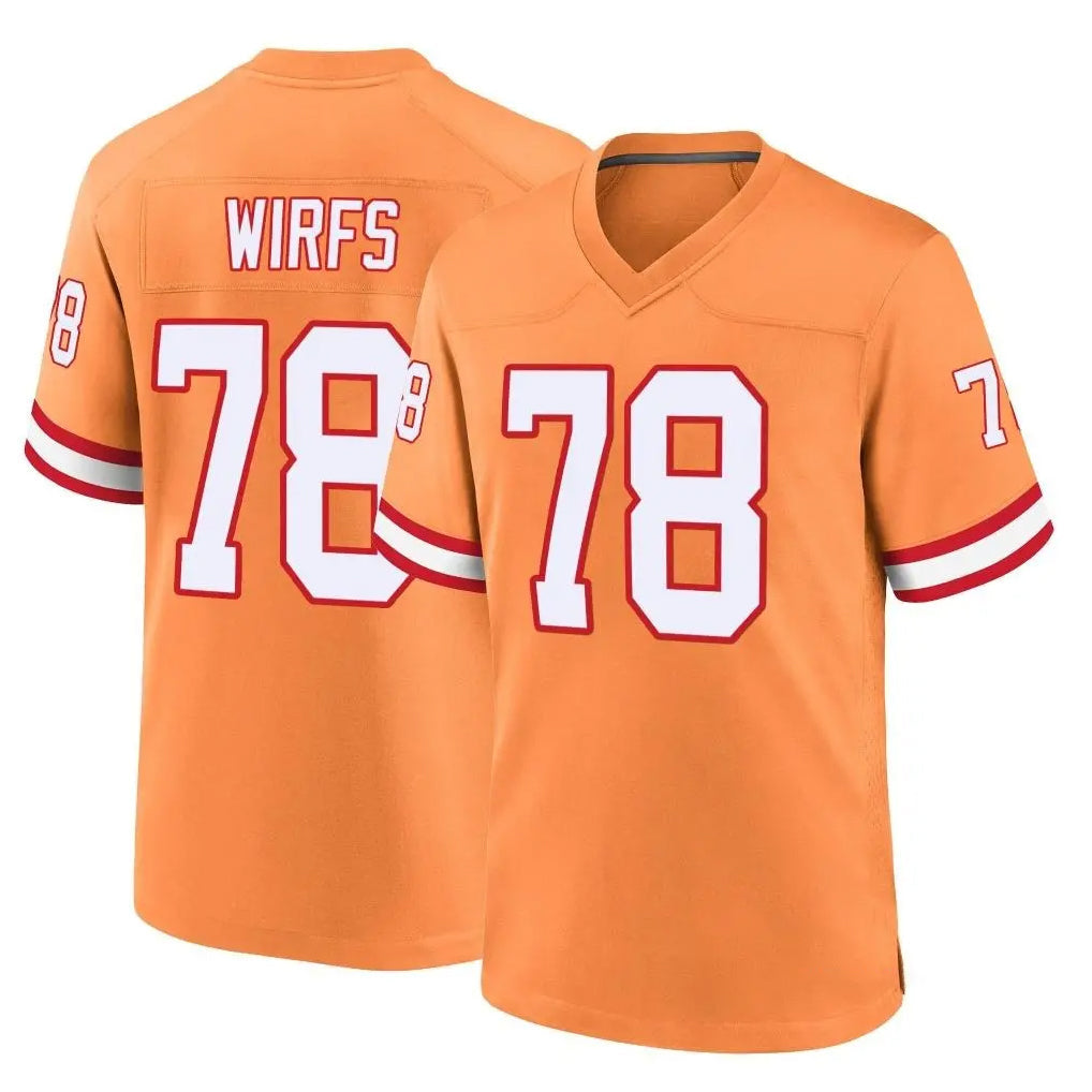 Pkot TB.Buccaneers #78 Tristan Wirfs Player Orange Throwback Home Game Stitched Jerseys
