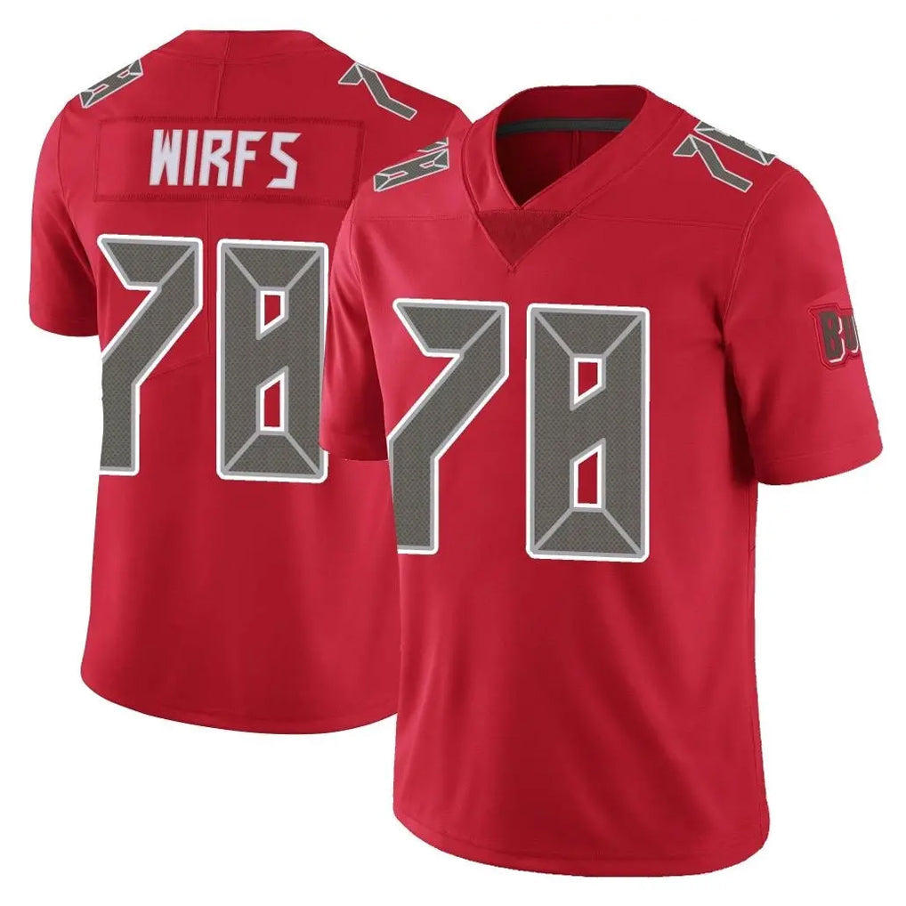 Pkot TB.Buccaneers #78 Tristan Wirfs Player Red Limited Color Rush Home Game Stitched Jerseys