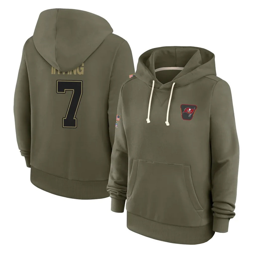 Pkot TB.Buccaneers #7 Bucky Irving Player Olive Salute To Service Hoodies Football Jerseys