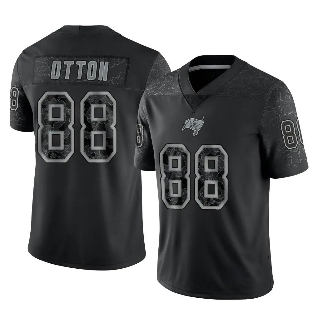 Pkot TB.Buccaneers #88 Cade Otton Player Black Reflective Limited Home Game Stitched Jerseys