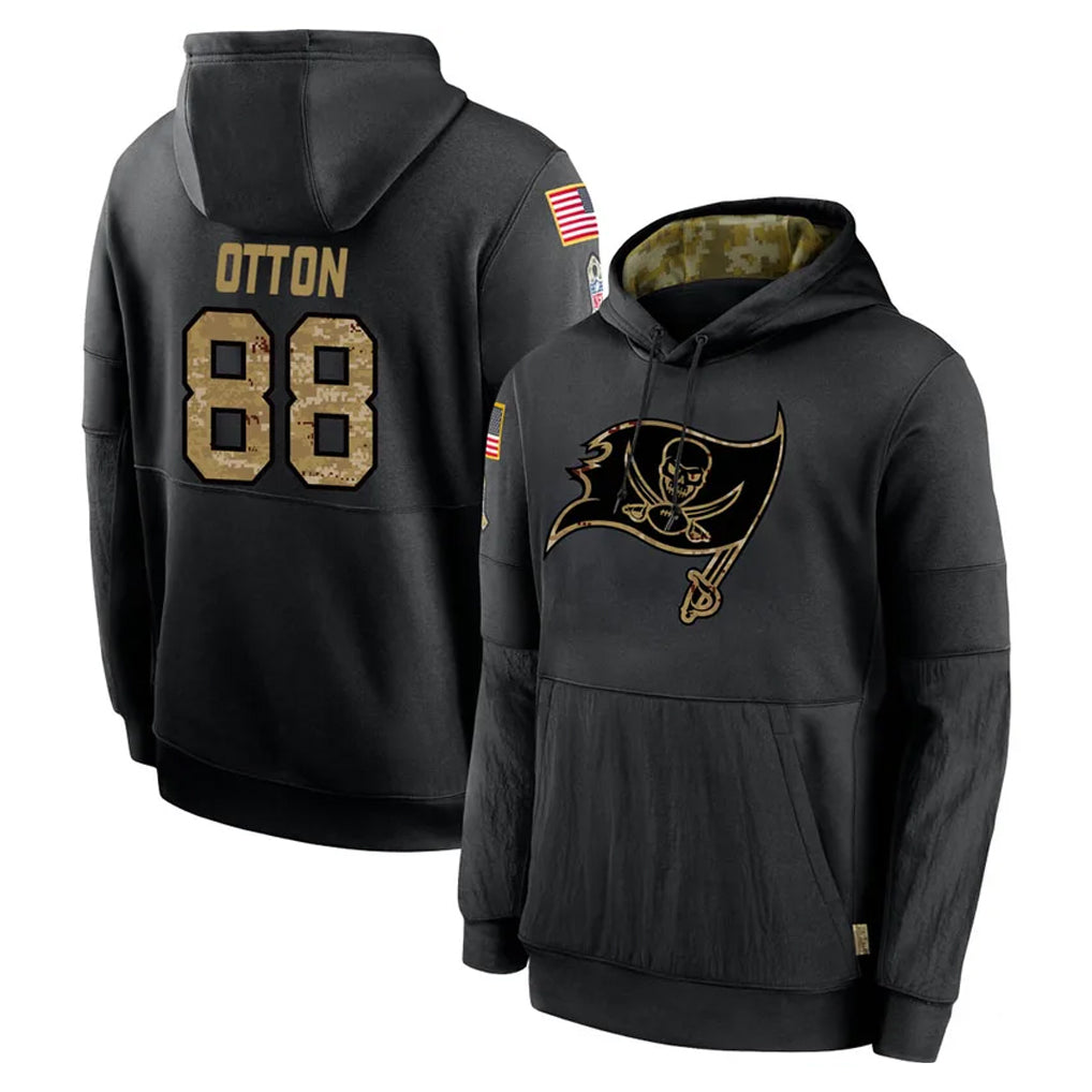 Pkot TB.Buccaneers #88 Cade Otton Player Black Salute to Service Sideline Performance Pullover Hoodies Home Game Stitched Jerseys