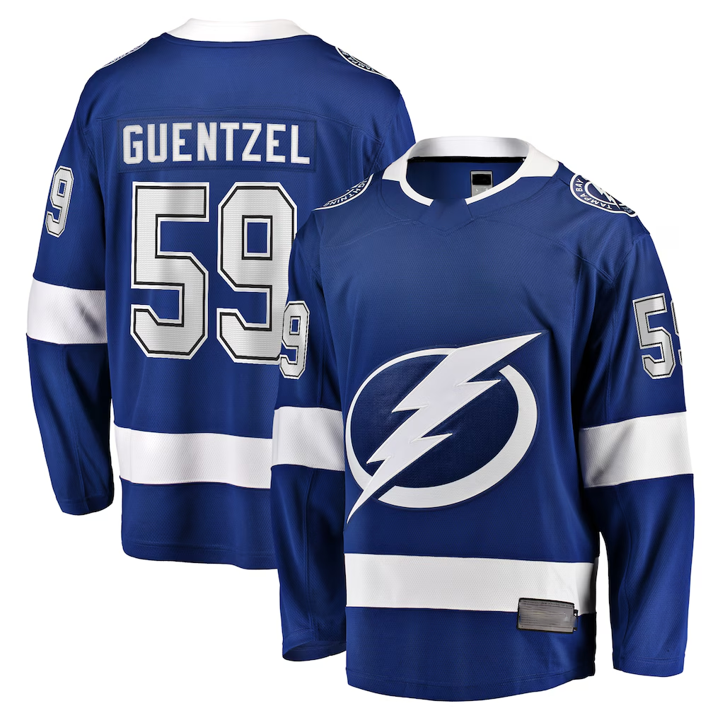 Pkot TB.Lightning #59 Jake Guentzel Blue Home Premier Breakaway Player Jerseys