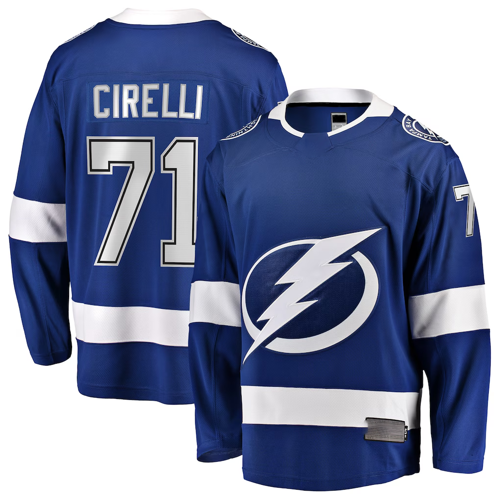 Pkot TB.Lightning #71 Anthony Cirelli Blue Home Breakaway Player Jerseys