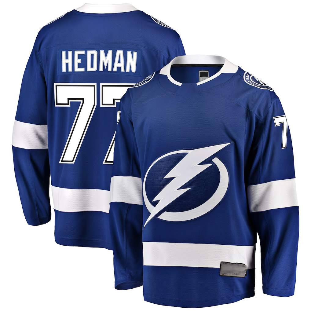 Pkot TB.Lightning #77 Victor Hedman Blue Home Breakaway Jerseys