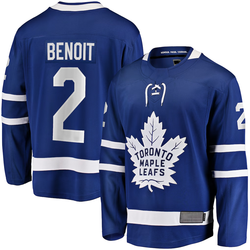 Pkot TM.Leafs #2 Simon Benoit Blue Home Premier Breakaway Player Jerseys