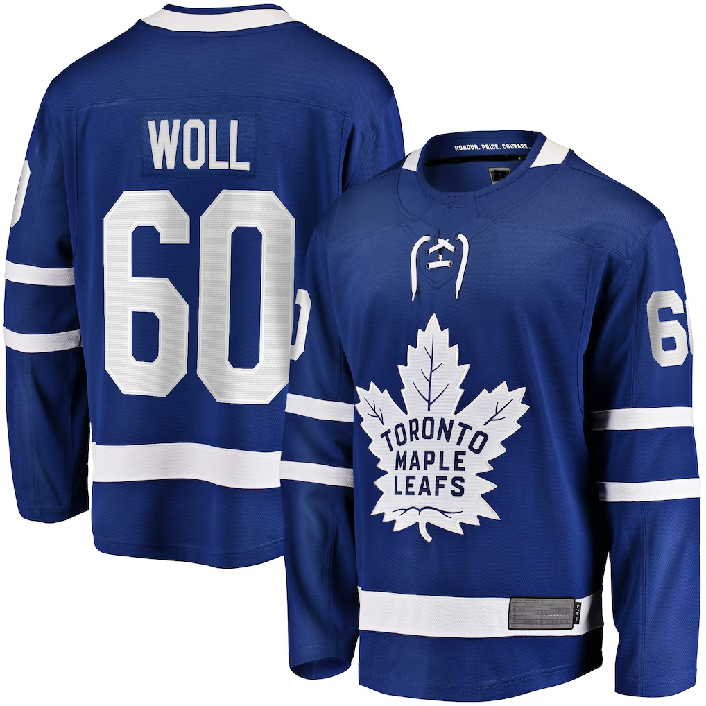 Pkot TM.Leafs #60 Joseph Woll Blue Home Premier Breakaway Player Jerseys