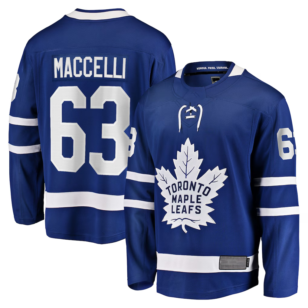 Pkot TM.Leafs #63 Matias Maccelli Blue Home Breakaway Jerseys