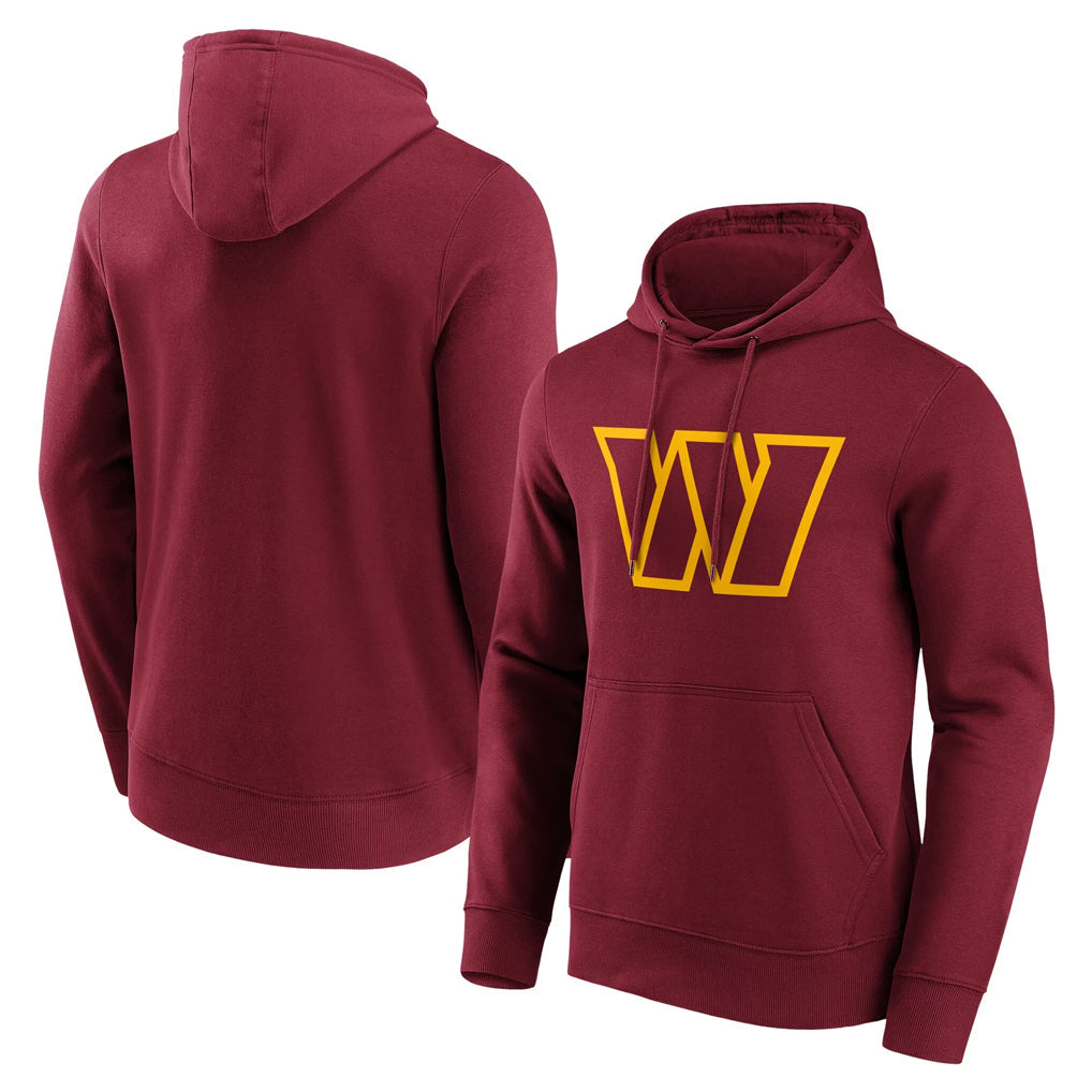 Pkot W.Commanders Burgundy LOGO Pullover Hoodies Game Blank Player Stitched Jerseys