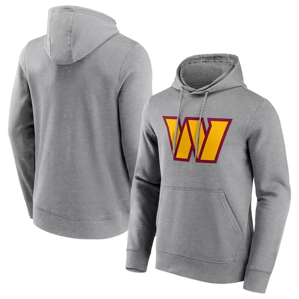 Pkot W.Commanders Gray LOGO Pullover Hoodies Game Blank Player Stitched Jerseys