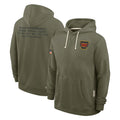 Pkot W.Commanders Olive Salute to Service Pullover Hoodies Limited Home Blank Player Stitched Jerseys