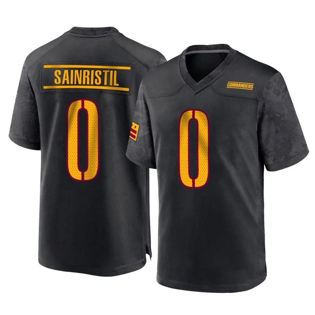 Pkot W.Commanders #0 Mike Sainristil Player Black Home Game Stitched Jerseys