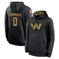 Pkot W.Commanders #0 Mike Sainristil Player Black Salute to Service Performance Pullover Hoodies Home Game Stitched Jerseys