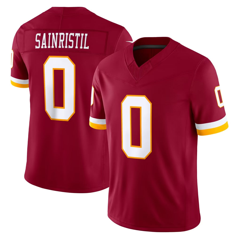 Pkot W.Commanders #0 Mike Sainristil Player Burgundy Limited Team Vapor F.U.S.E. Home Game Stitched Jerseys