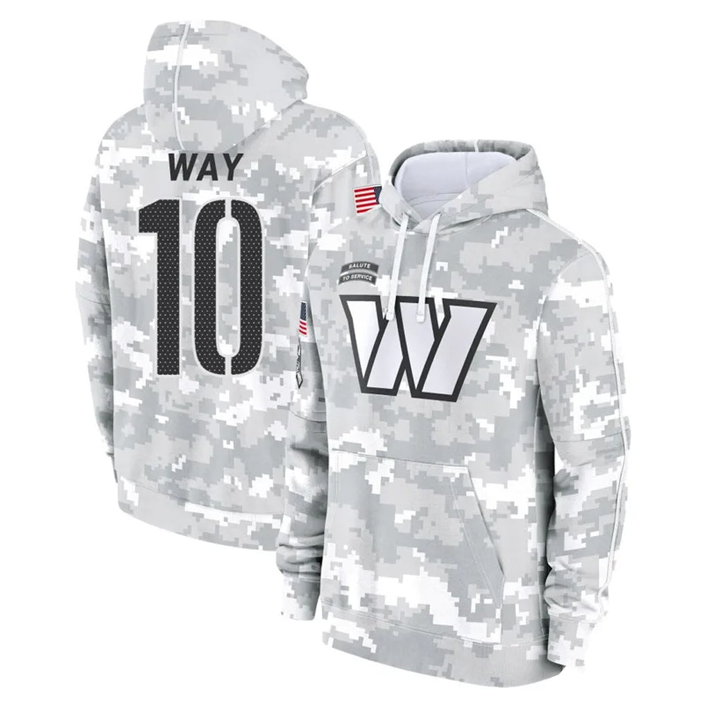 Pkot W.Commanders #10 Tress Way Player Arctic Camo Limited Salute to Service Pullover Hoodies Game Stitched Jerseys