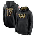 Pkot W.Commanders #17 Terry Mclaurin Player Black Salute to Service Performance Pullover Hoodies Home Game Stitched Jerseys