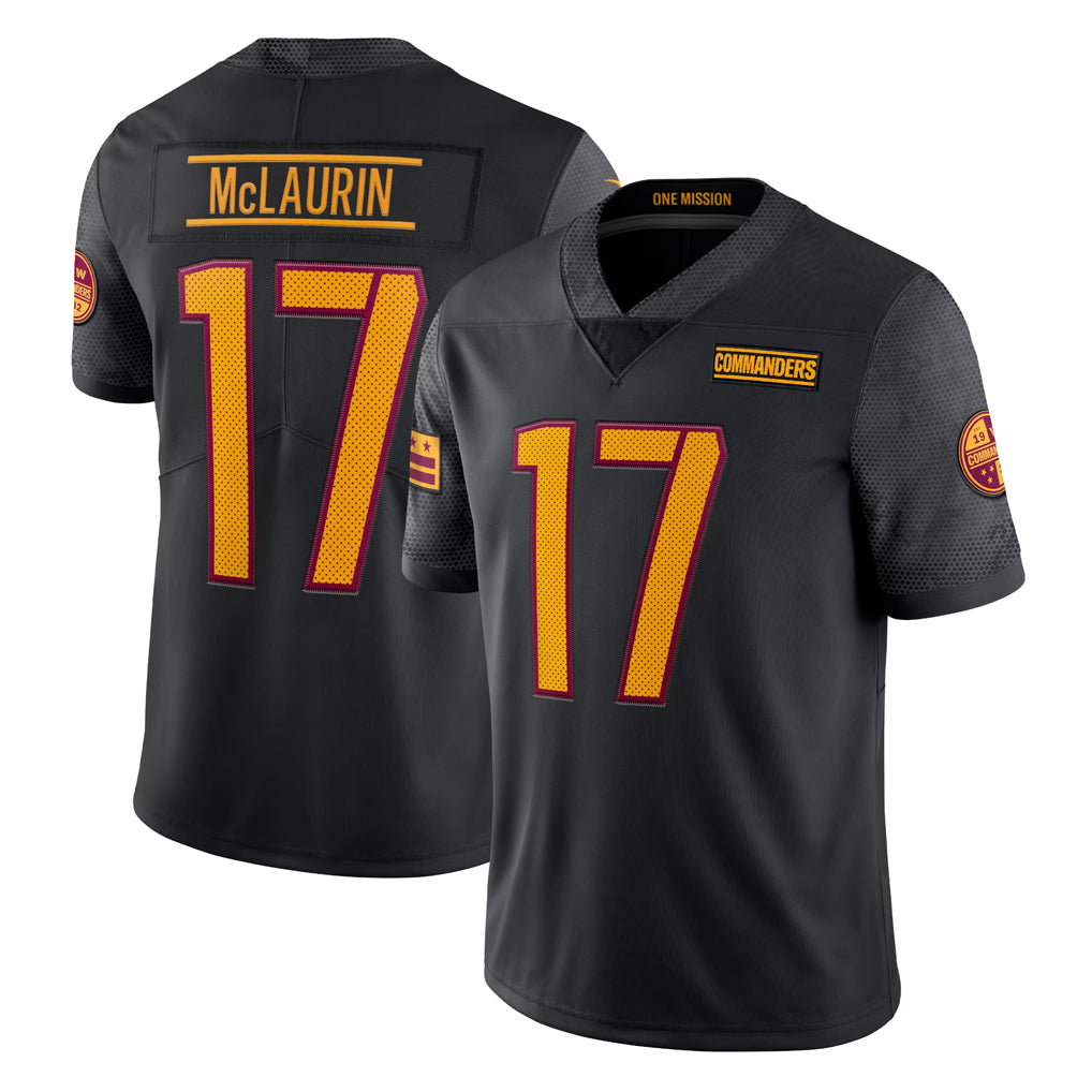 Pkot W.Commanders #17 Terry Mclaurin Player Black Vapor Untouchable Home Game Stitched Jerseys