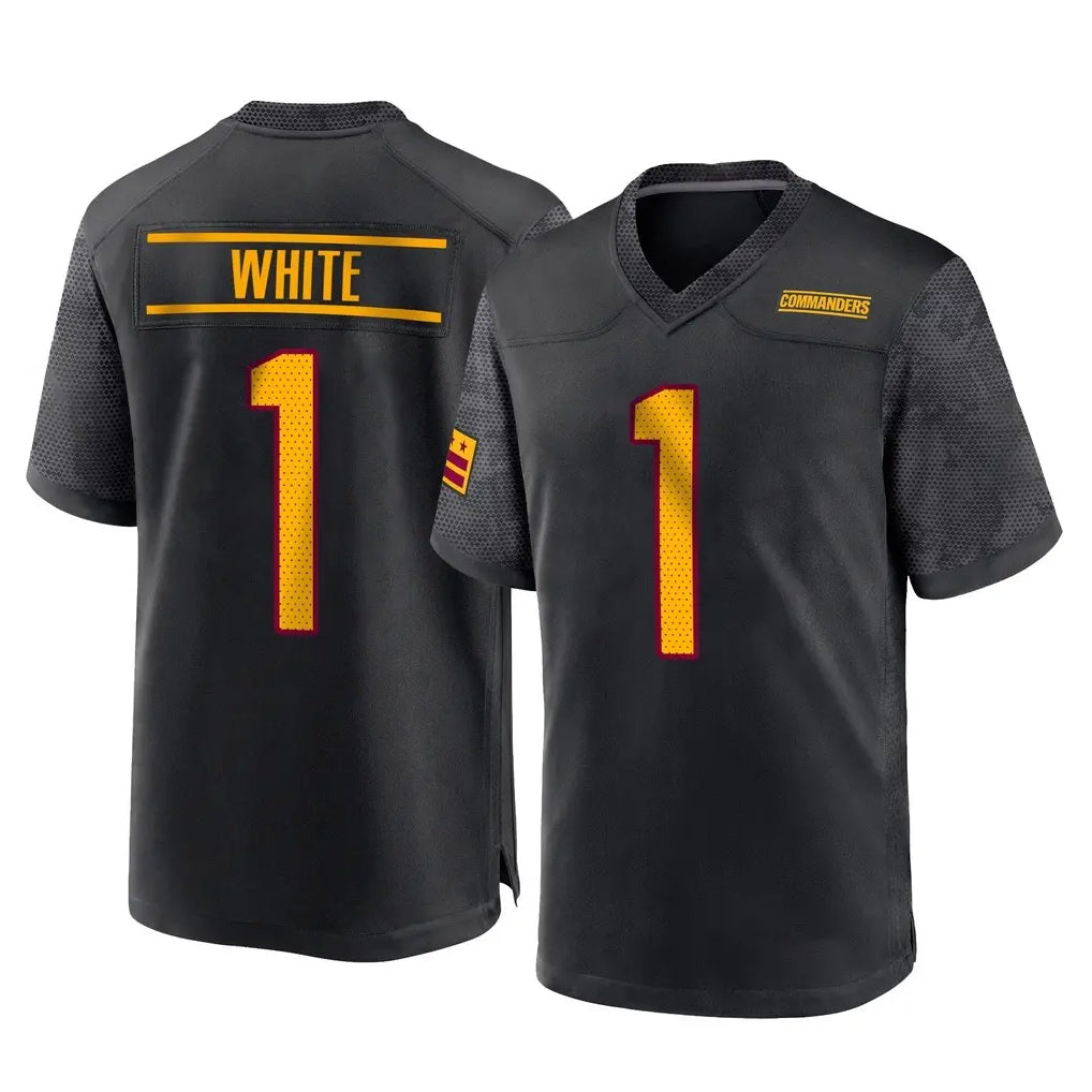 Pkot W.Commanders #1 Rachaad White Player Black Home Game Stitched Jerseys