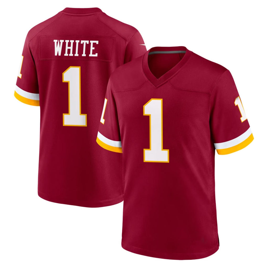 Pkot W.Commanders #1 Rachaad White Player Burgundy Game Home Stitched Jerseys