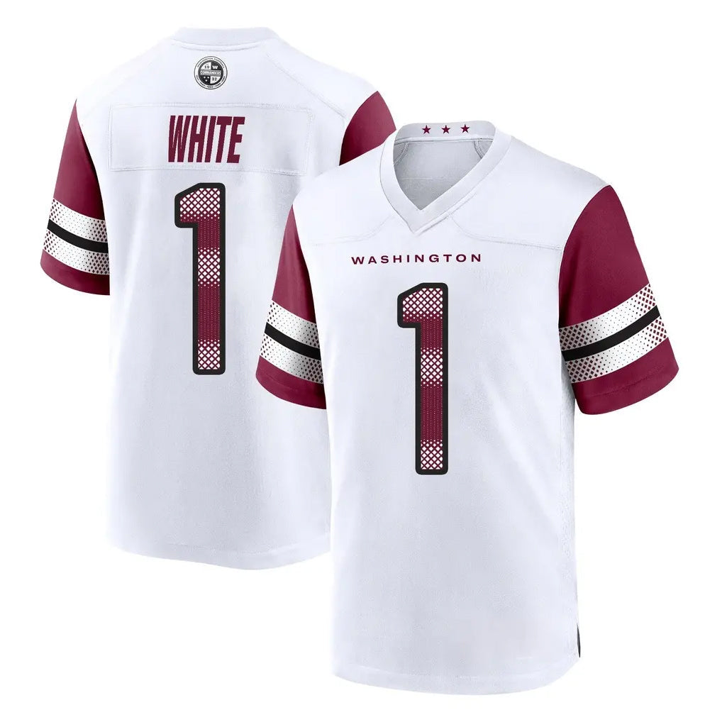 Pkot W.Commanders #1 Rachaad White Player White Game Home Stitched Jerseys