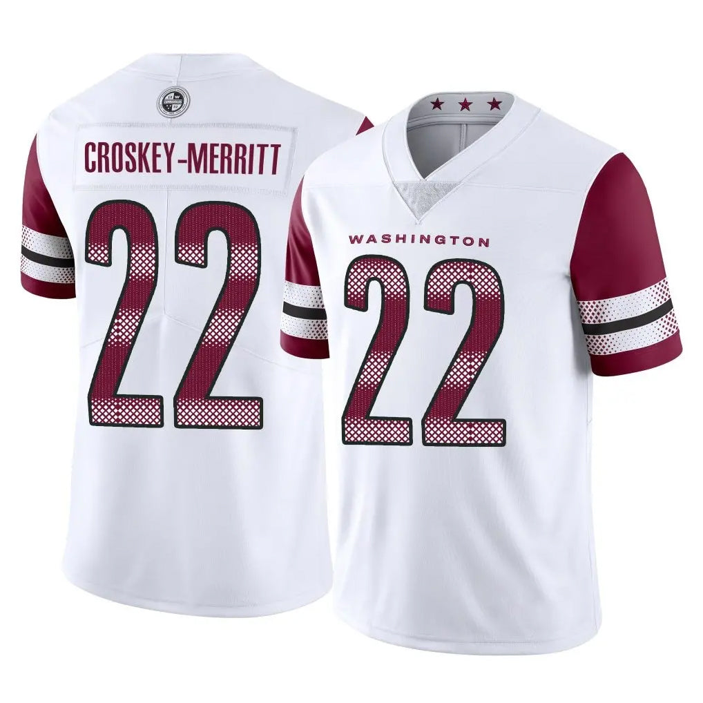 Pkot W.Commanders #22 Jacory Croskey-Merritt Player White Limited Vapor Untouchable Home Game Stitched Jerseys
