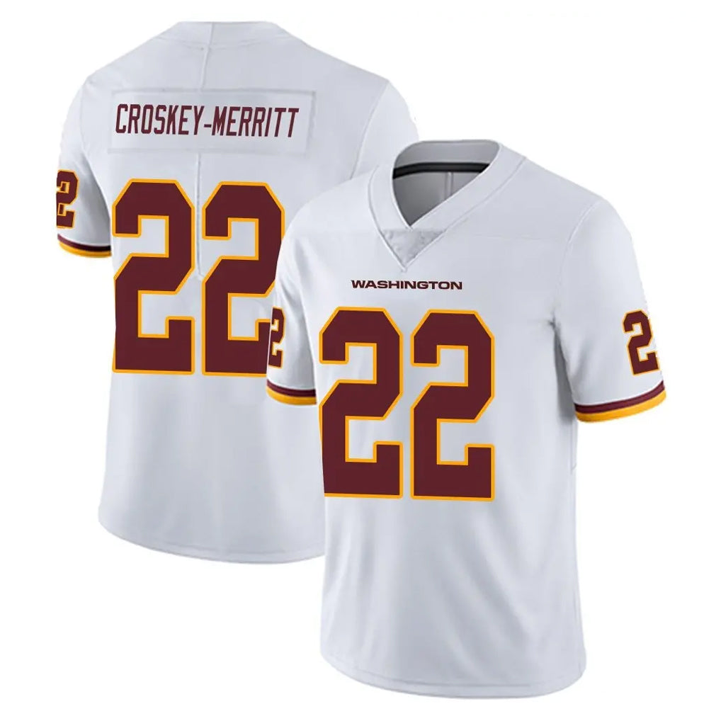 Pkot W.Commanders #22 Jacory Croskey-Merritt Player White Tundra Fashion Home Game Stitched Jerseys