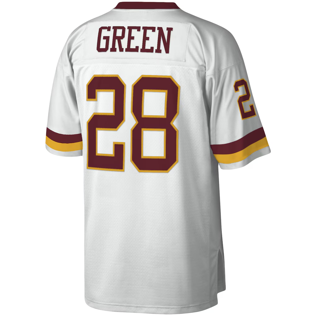 Pkot W.Commanders Team #28 Darrell Green Mitchell & Ness White Legacy Replica Stitched Jerseys