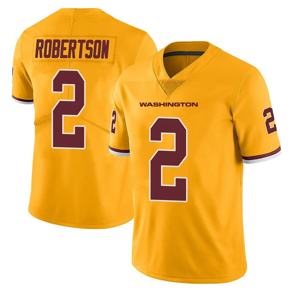 Pkot W.Commanders #2 Amik Robertson Player Gold Limited Color Rush Home Game Stitched Jerseys