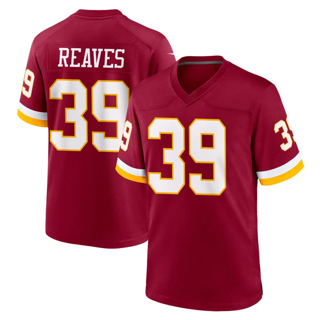 Pkot W.Commanders #39 Jeremy Reaves Player Burgundy Game Home Stitched Jerseys