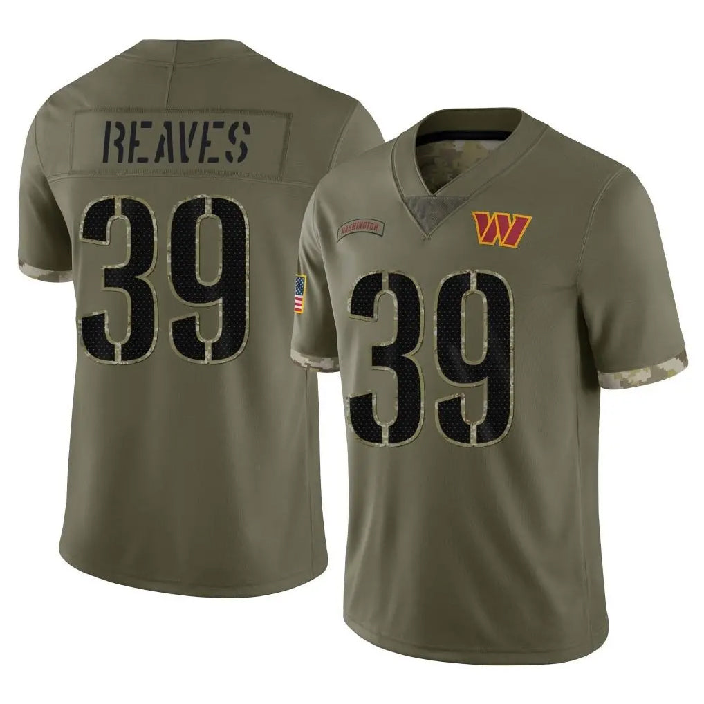 Pkot W.Commanders #39 Jeremy Reaves Player Olive Salute To Service Limited Home Game Stitched Jerseys