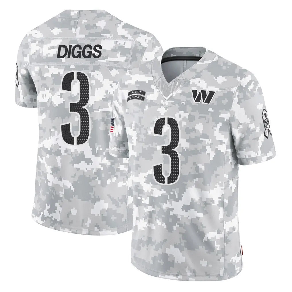 Pkot W.Commanders #3 Stefon Diggs Player Arctic Camo Limited Salute To Service Home Game Stitched Jerseys