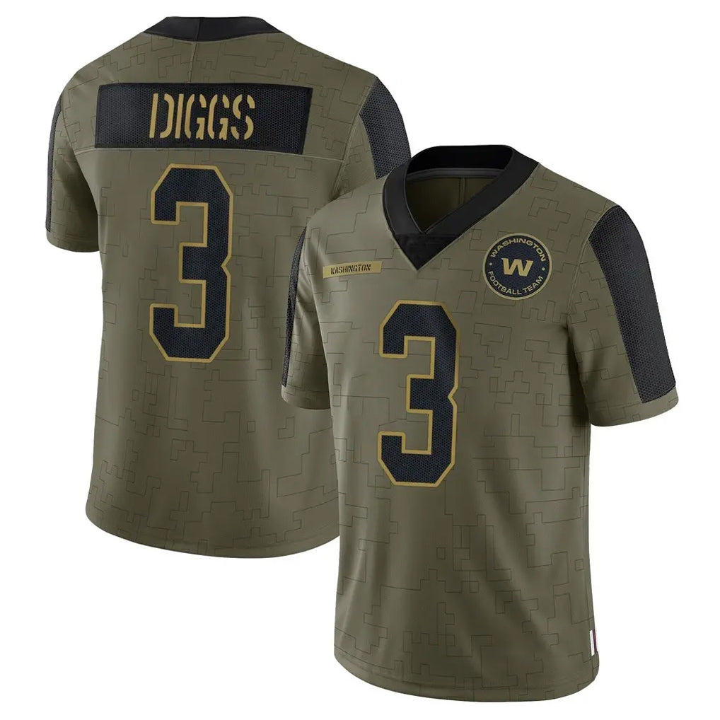 Pkot W.Commanders #3 Stefon Diggs Player Olive Salute To Service Limited Game Stitched Jerseys
