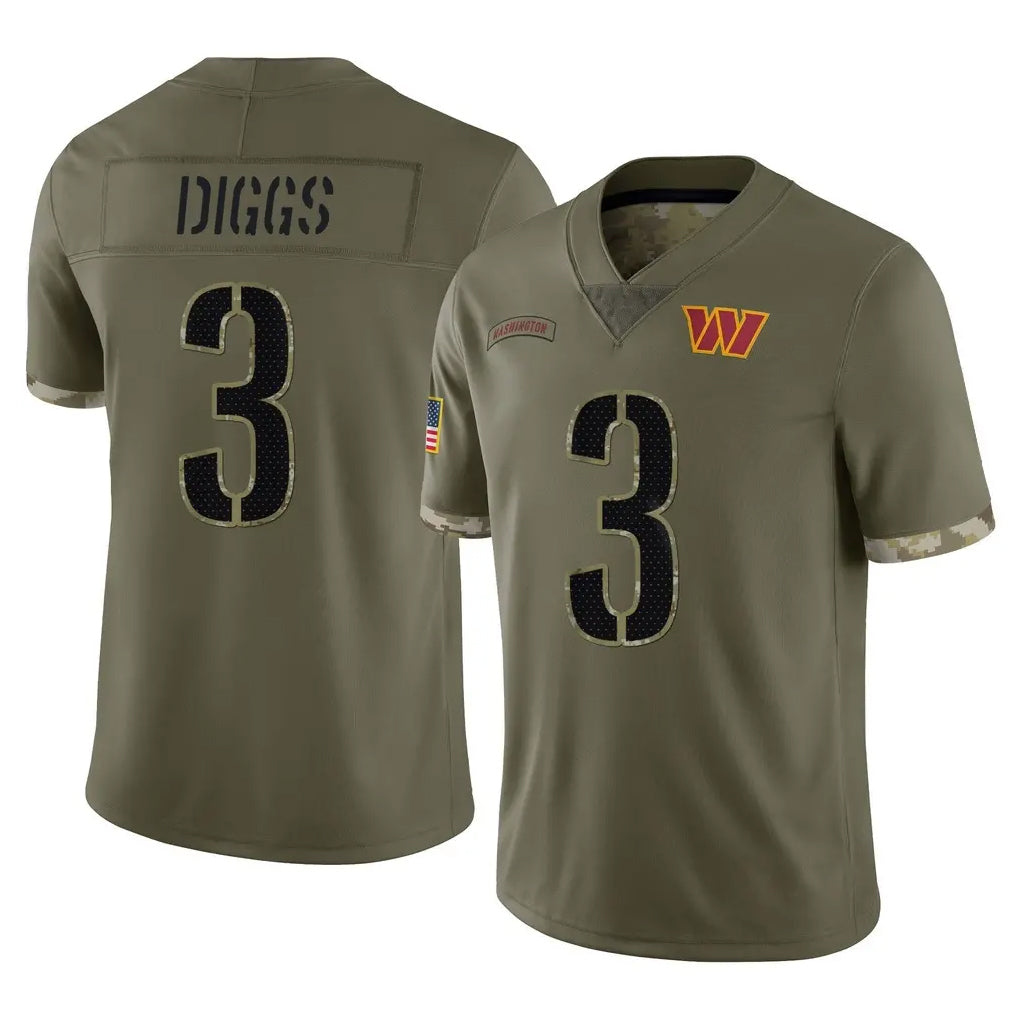 Pkot W.Commanders #3 Stefon Diggs Player Olive Salute To Service Limited Home Game Stitched Jerseys