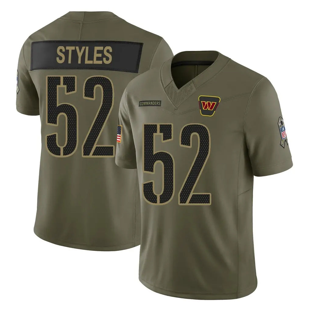 Pkot W.Commanders #52 Sonny Styles Player Olive 2025 Salute To Service Limited Home Game Stitched Jerseys