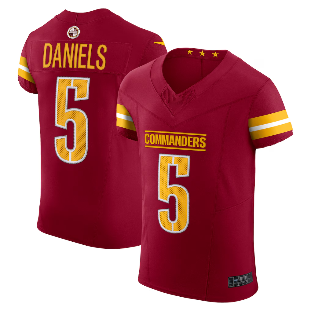 Pkot W.Commanders #5 Jayden Daniels Burgundy Team Vapor F.U.S.E. Elite Stitched Jerseys